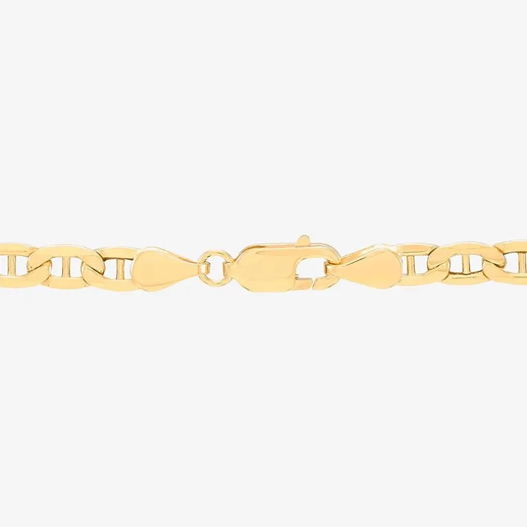 Made in Italy Mens 10K Gold 22 Inch Mariner Chain Necklace