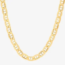 Made in Italy Mens 10K Gold 22 Inch Mariner Chain Necklace