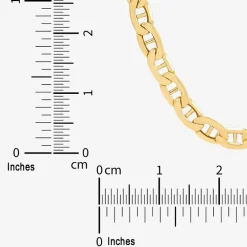 Made in Italy Mens 10K Gold 22 Inch Mariner Chain Necklace