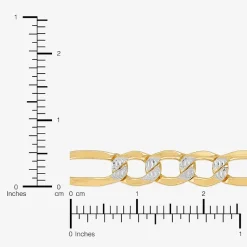 Made in Italy Mens 14K Gold 8 1/2 Inch Semisolid Figaro Chain Bracelet