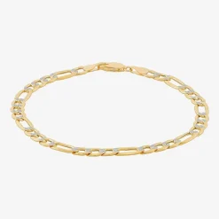 Made in Italy Mens 14K Gold 8 1/2 Inch Semisolid Figaro Chain Bracelet