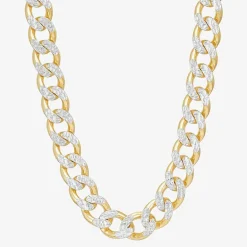 Made in Italy Mens 24K Gold Over Silver 24 Inch Curb Chain Necklace