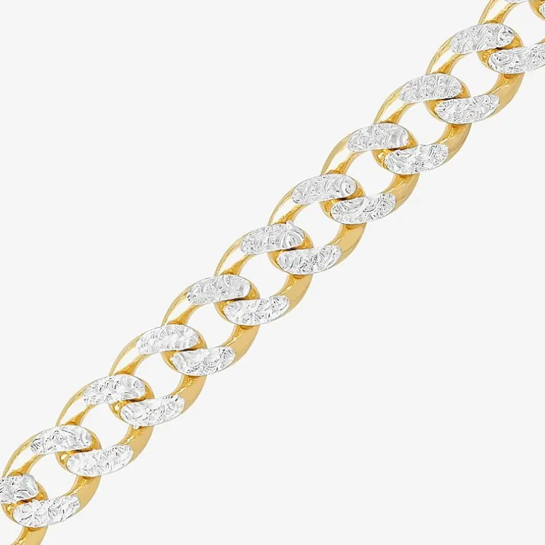 Made in Italy Mens 24K Gold Over Silver 24 Inch Curb Chain Necklace