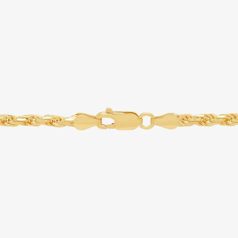 Made in Italy Mens 14K Gold Over Silver 20 Inch Rope Chain Necklace
