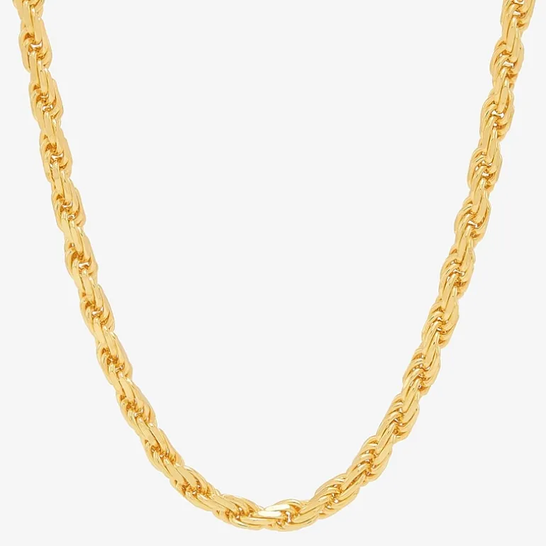 Made in Italy Mens 14K Gold Over Silver 20 Inch Rope Chain Necklace