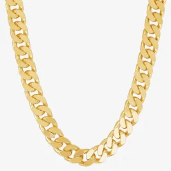 Made in Italy Mens 24K Gold Over Silver 22 Inch Curb Chain Necklace