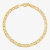 Made in Italy Mens 10K Gold Semisolid Link Chain Bracelet