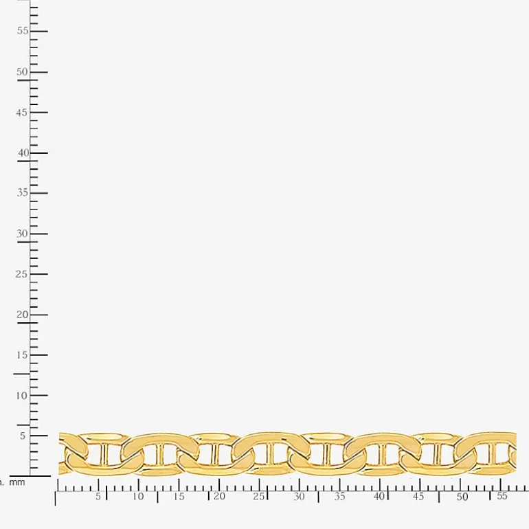 Made in Italy Mens 10K Gold Semisolid Link Chain Bracelet
