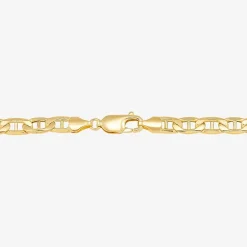 Made in Italy Mens 10K Gold Semisolid Link Chain Bracelet