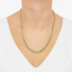 Made in Italy Mens 10K White Gold 14K White Gold 22 Inch Curb Chain Necklace