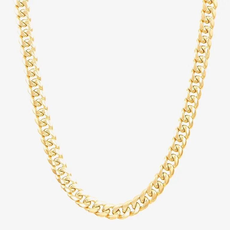Made in Italy Mens 10K White Gold 14K White Gold 22 Inch Curb Chain Necklace