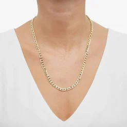 Made In Italy Mens 10K Yellow Gold 22" 6mm Semi-Solid Curb Chain Necklace