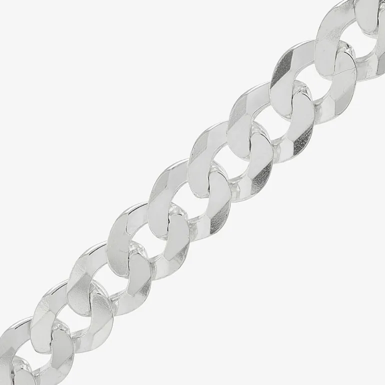 Made in Italy Mens Sterling Silver 9 Inch Solid Curb Chain Bracelet