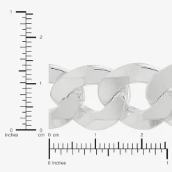 Made in Italy Mens Sterling Silver 9 Inch Solid Curb Chain Bracelet