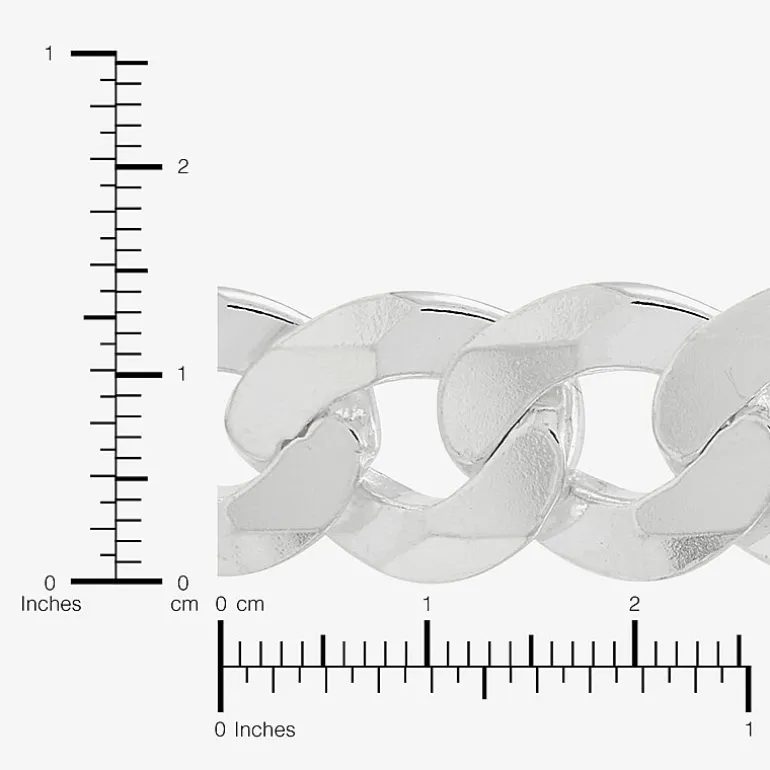 Made in Italy Mens Sterling Silver 9 Inch Solid Curb Chain Bracelet