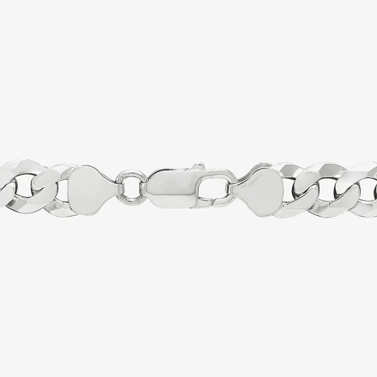 Made in Italy Mens Sterling Silver 9 Inch Solid Curb Chain Bracelet