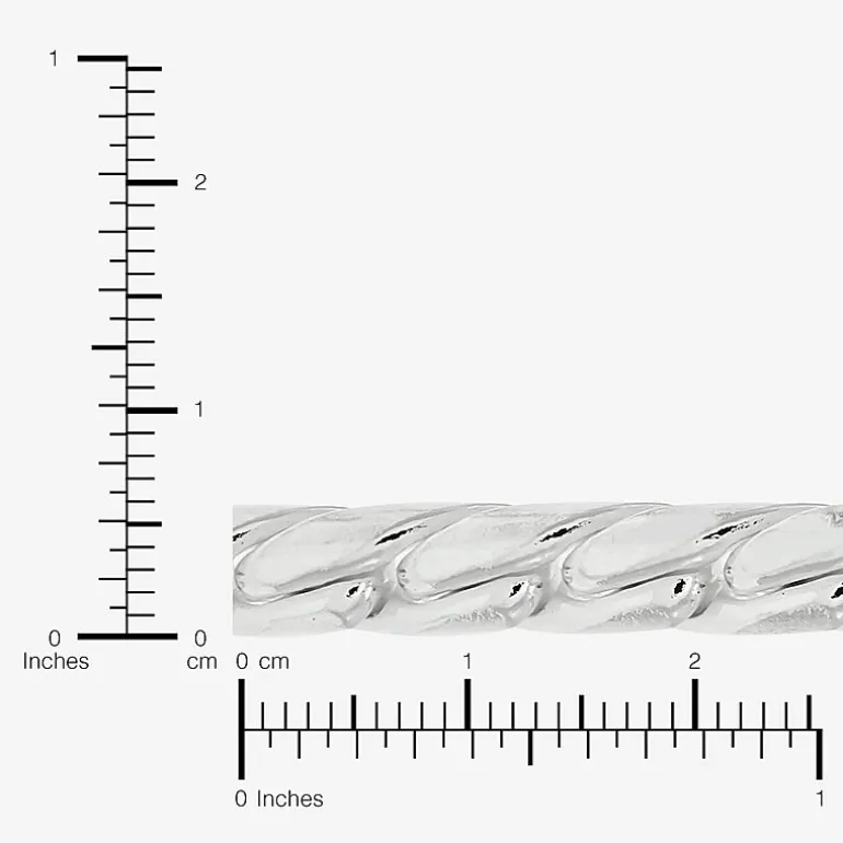 Made in Italy Mens Sterling Silver 8 1/2 Inch Solid Curb Chain Bracelet