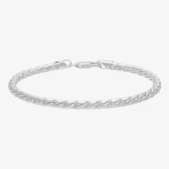 Made in Italy Mens Sterling Silver 8 1/2 Inch Solid Curb Chain Bracelet