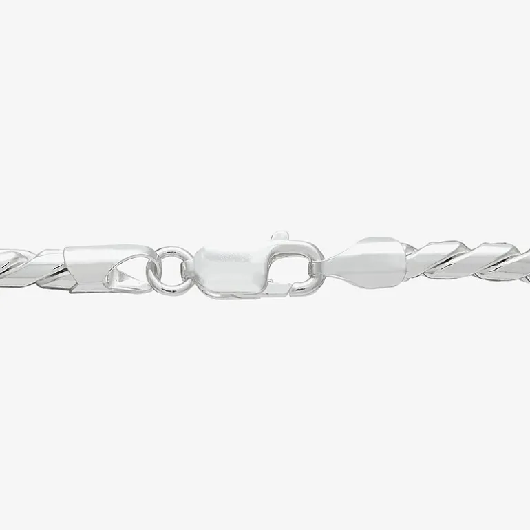 Made in Italy Mens Sterling Silver 8 1/2 Inch Solid Curb Chain Bracelet
