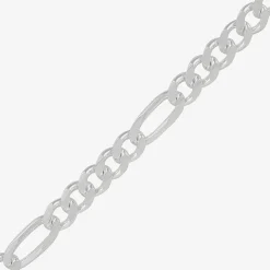 Made in Italy Mens Sterling Silver 8 1/2 Inch Solid Figaro Chain Bracelet