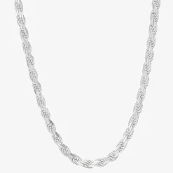 Made in Italy Mens Sterling Silver 30 Inch Rope Chain Necklace