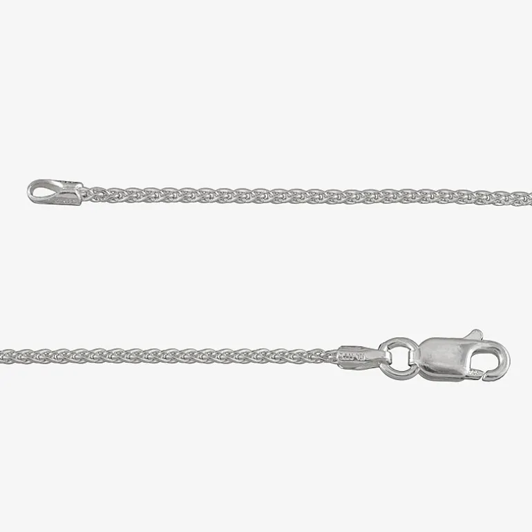 Made in Italy Sterling Silver 18 - 24 Inch Solid Wheat Chain Necklace