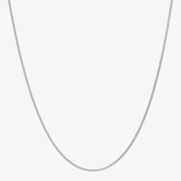 Made in Italy Sterling Silver 18 - 24 Inch Solid Wheat Chain Necklace