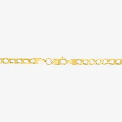Made in Italy Unisex Adult 10K Gold 7.5 Inch Hollow Curb Chain Bracelet