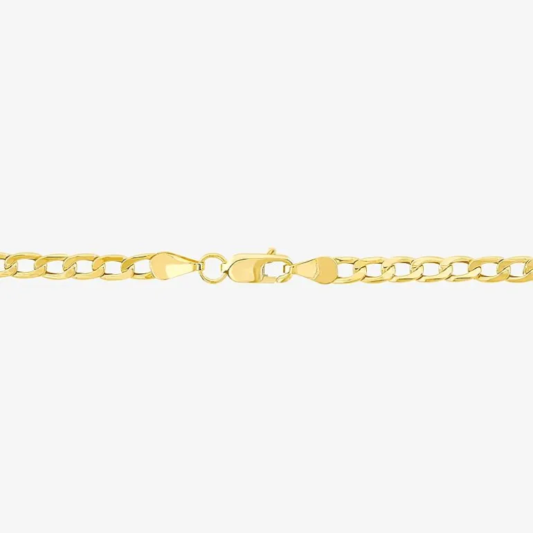 Made in Italy Unisex Adult 10K Gold 7.5 Inch Hollow Curb Chain Bracelet