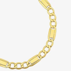 Made in Italy Unisex Adult 10K Gold 8 1/2 Inch Hollow Link Chain Bracelet