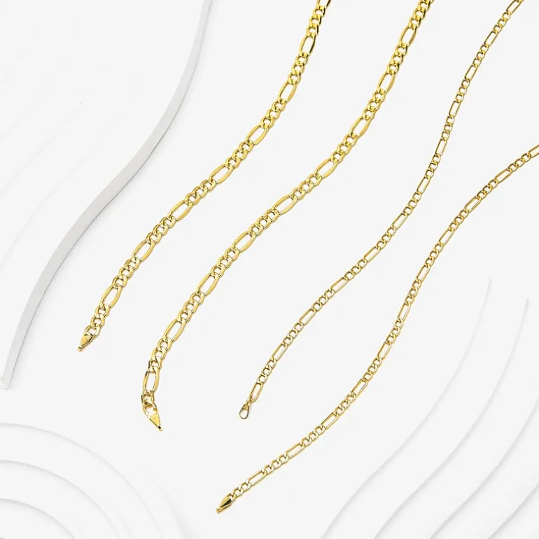 Made in Italy Unisex Adult 10K Gold 20 Inch Figaro Chain Necklace