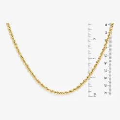Made in Italy Unisex Adult 14K Gold 18 Inch Rope Chain Necklace