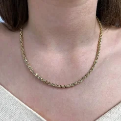 Made in Italy Unisex Adult 14K Gold 18 Inch Rope Chain Necklace