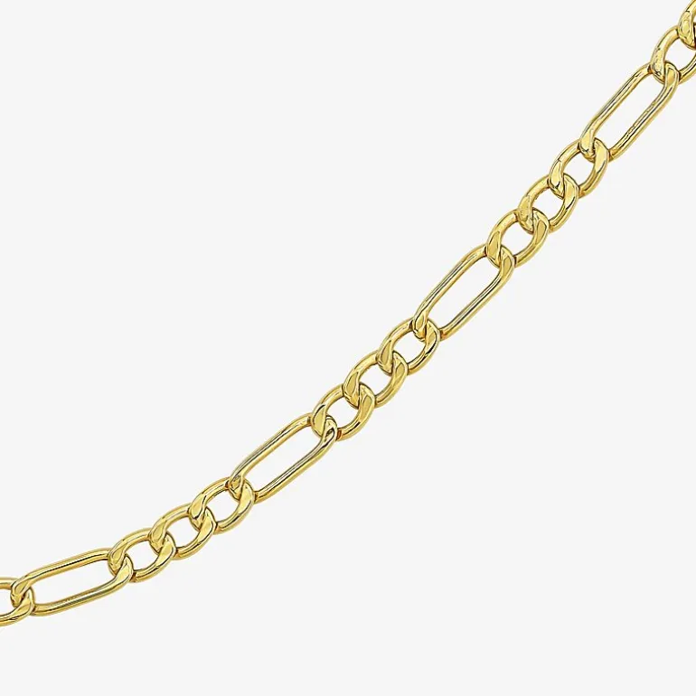 Made in Italy Unisex Adult 10K Gold 22 Inch Figaro Chain Necklace