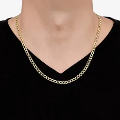 Made in Italy Unisex Adult 10K Gold 20 Inch Curb Chain Necklace