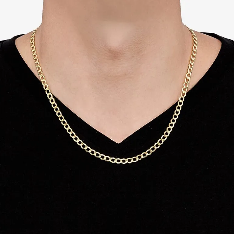 Made in Italy Unisex Adult 10K Gold 20 Inch Curb Chain Necklace