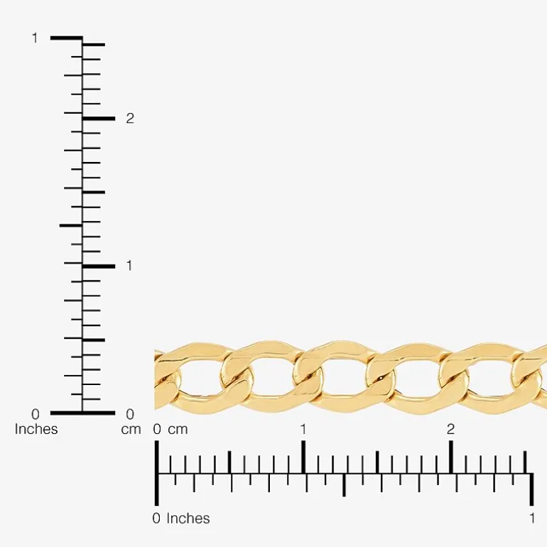 Made in Italy Unisex Adult 10K Gold 20 Inch Curb Chain Necklace