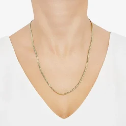 Made in Italy Unisex Adult 14K Gold 22 Inch Cuban Chain Necklace