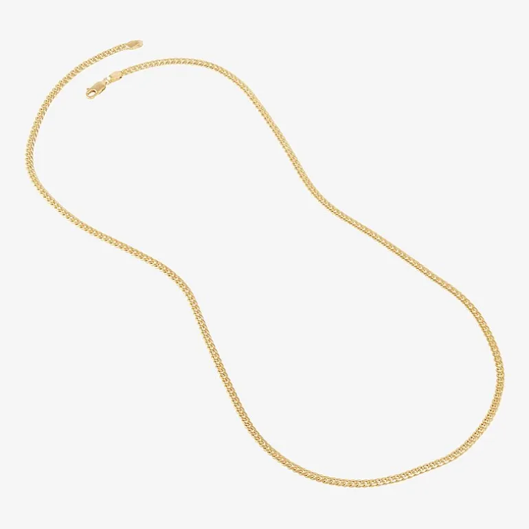 Made in Italy Unisex Adult 14K Gold 22 Inch Cuban Chain Necklace