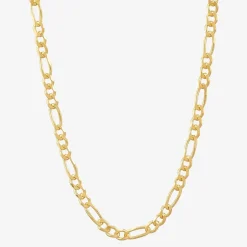 Made in Italy Unisex Adult 14K Gold Over Silver 22 Inch Figaro Chain Necklace