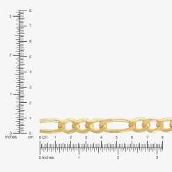 Made in Italy Unisex Adult 14K Gold Over Silver 22 Inch Figaro Chain Necklace