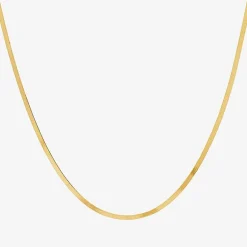 Made in Italy Unisex Adult 14K Gold 18 Inch Herringbone Chain Necklace