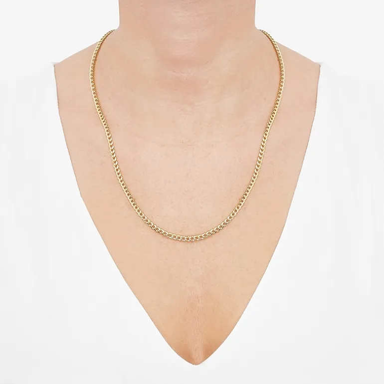Made in Italy Unisex Adult 10K Gold 22 Inch Curb Chain Necklace
