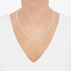 Made in Italy Unisex Adult Sterling Silver 20 Inch Rope Chain Necklace