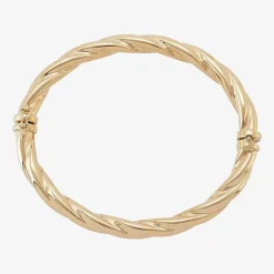 Made in Italy Womens 14K Gold Bangle Bracelet