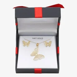 Made in Italy Womens 14K Gold Butterfly 2-pc. Jewelry Set