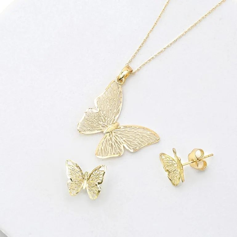 Made in Italy Womens 14K Gold Butterfly 2-pc. Jewelry Set