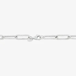 Made in Italy Womens 14K Gold 8 Inch Hollow Paperclip Chain Bracelet