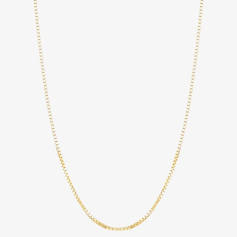 Made in Italy Womens 14K Gold 22 Inch Box Chain Necklace