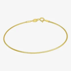 Made in Italy Womens 10K Gold 7.5 Inch Mesh Chain Bracelet